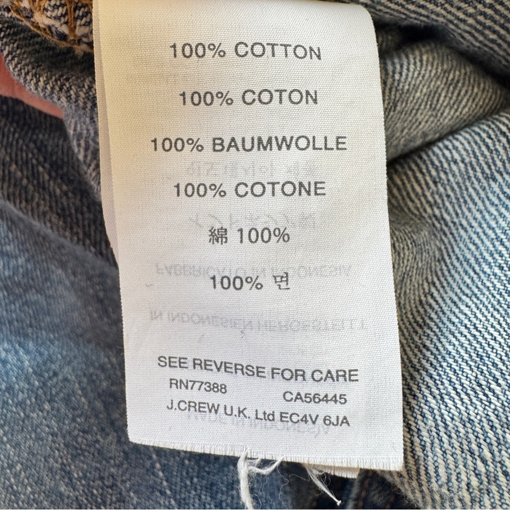 Crewcuts J.Crew Girls' Denim Jacket Medium Blue Wash Jean Coat Buttons Sz 3 - Picture 5 of 13
